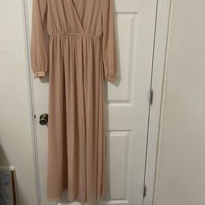 Lulus -long dress color blush